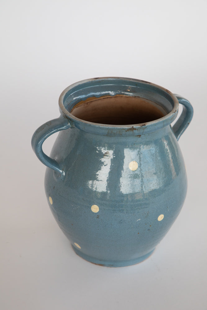 Blue Terra Cotta Pot with 2 Handles