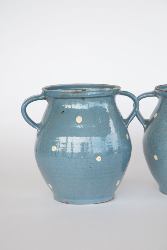 Blue Terra Cotta Pot with 2 Handles