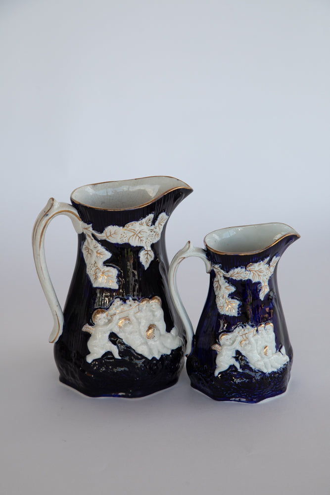 Blue and White Staffordshire Jug c. 1880 - Small