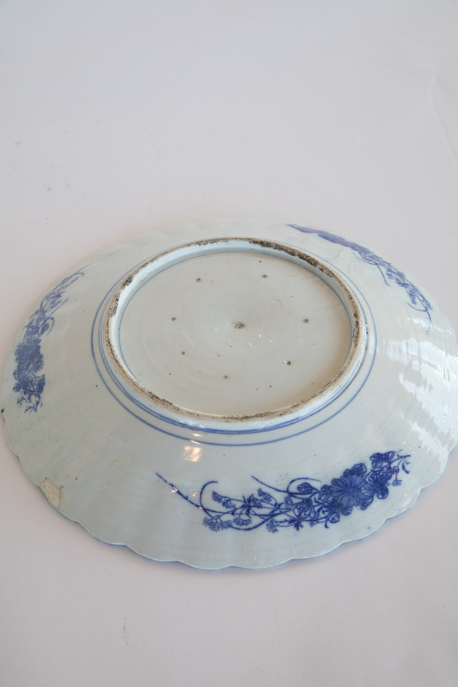 Meiji Period Japanese Charger Blue and White 1880