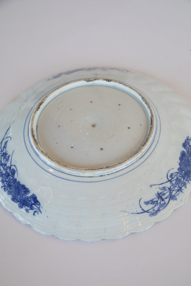 Meiji Period Japanese Charger Blue and White 1880