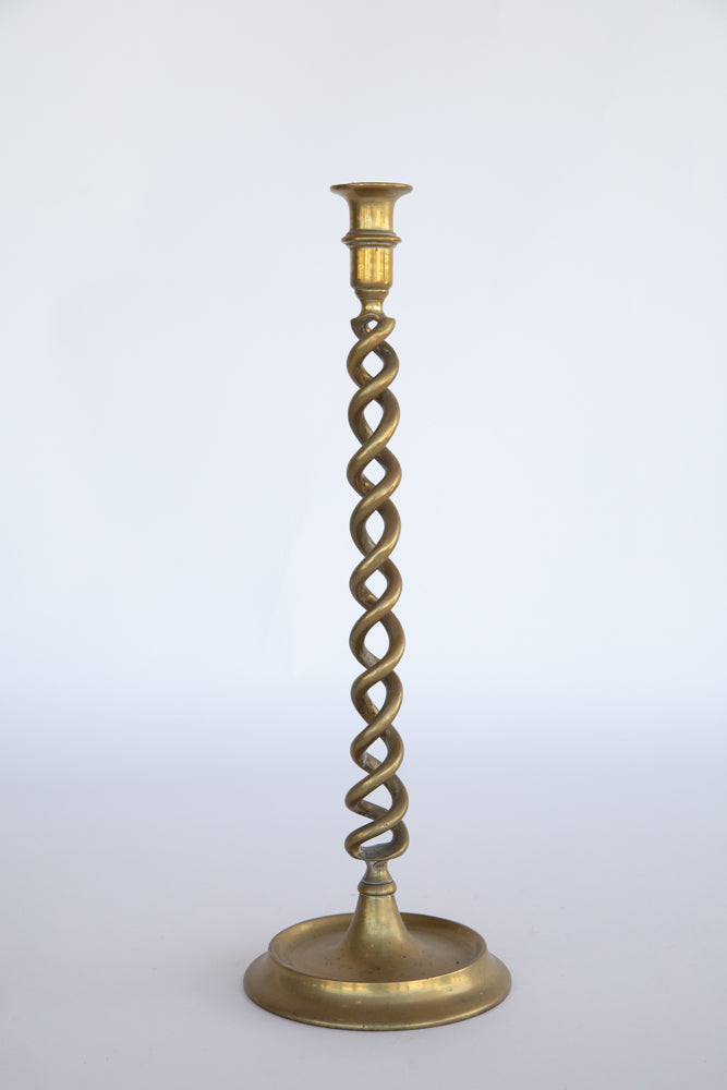 Brass Open Twist Candlesticks - Sold Individually