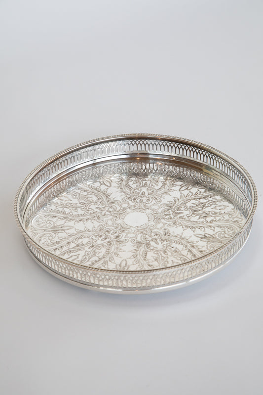 Gallery Tray Silver Plated 3 UK 1910