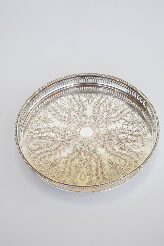 Gallery Tray Silver Plated 3 UK 1910