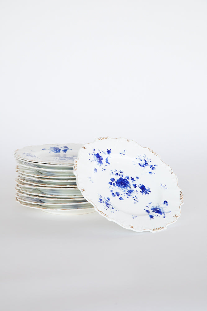 Staffordshire Dessert Set Blue and White c.1870