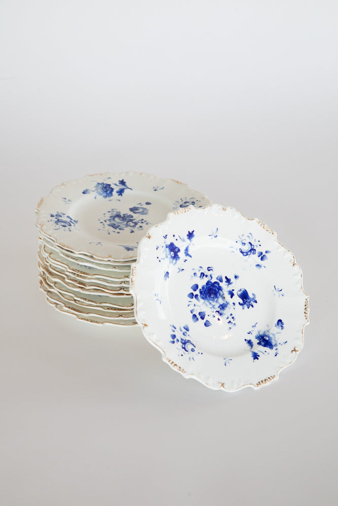 Staffordshire Dessert Set Blue and White c.1870