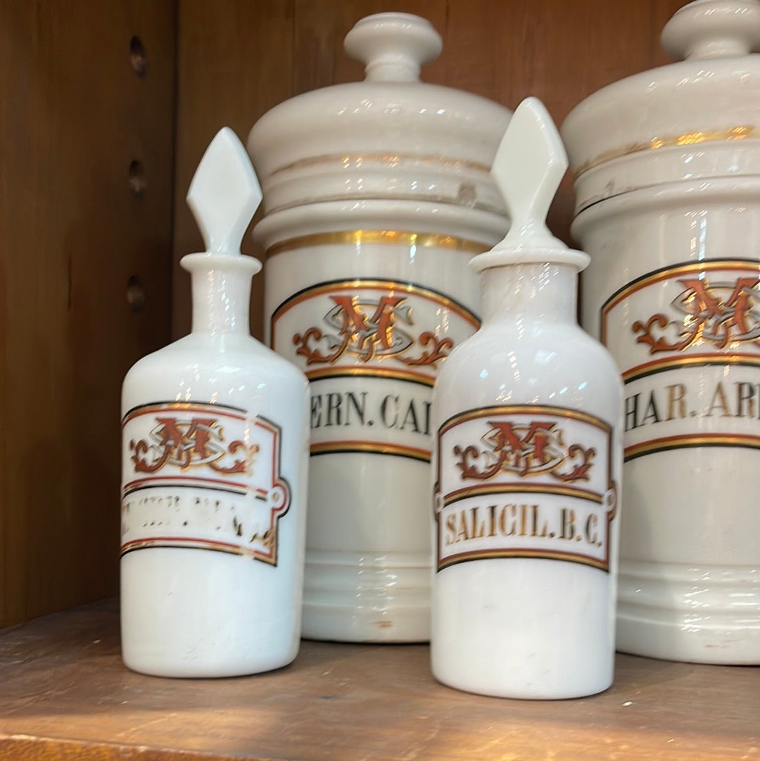 Pharmacy Jars-Small, Red/Black 1880