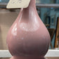 Dusty Rose Pink Double Gourd Lamps with White Shades on Acrylic Bases - The White Barn Antiques