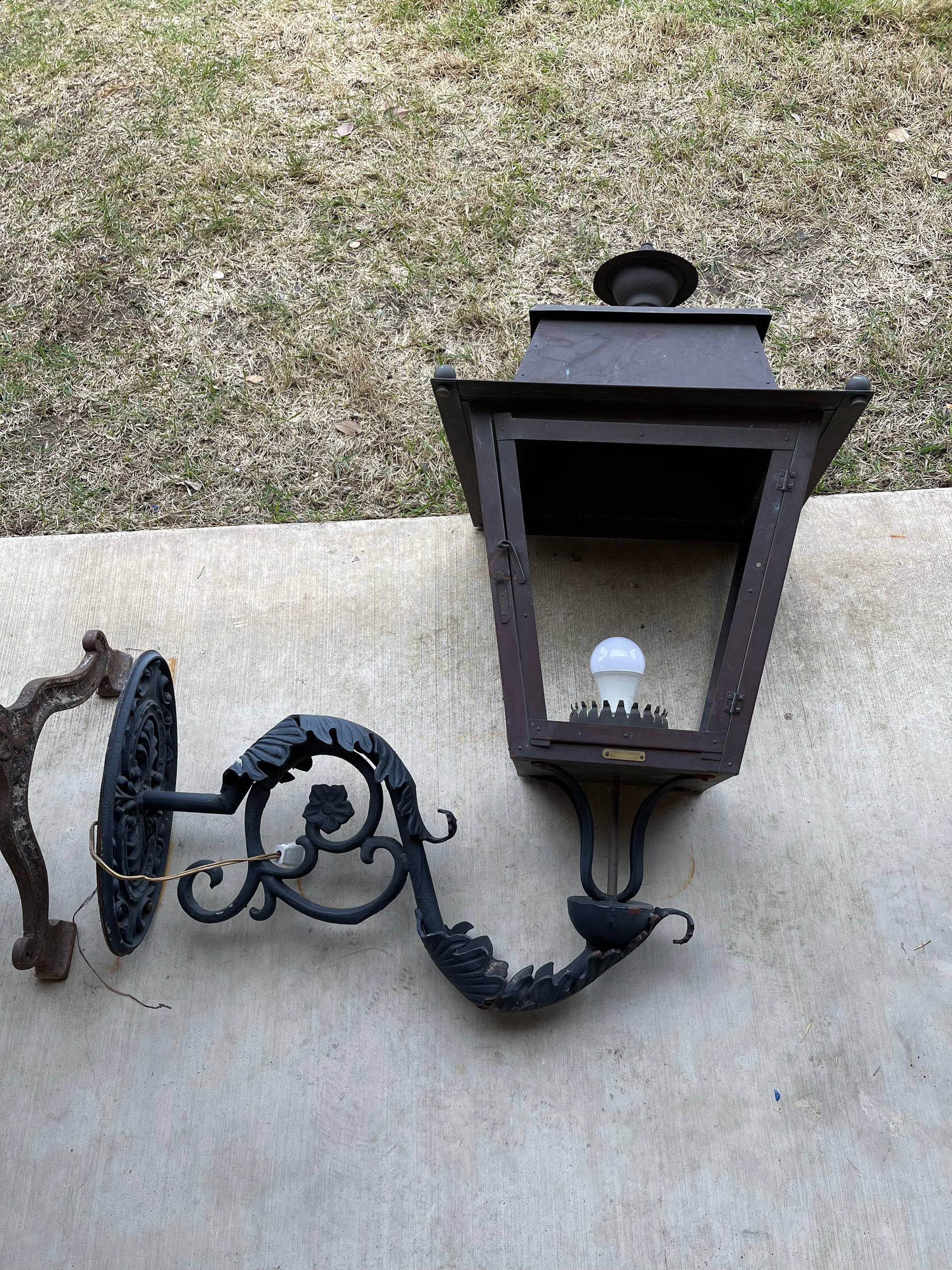 Black Lantern Sconce - The White Barn Antiques