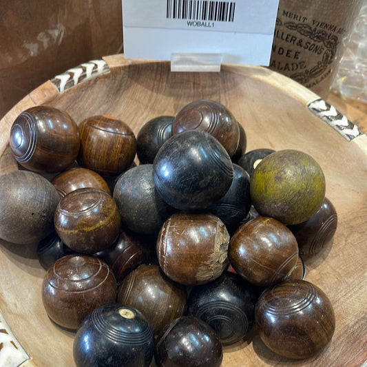 CA90 Wooden Oak Balls UK1900 - The White Barn Antiques